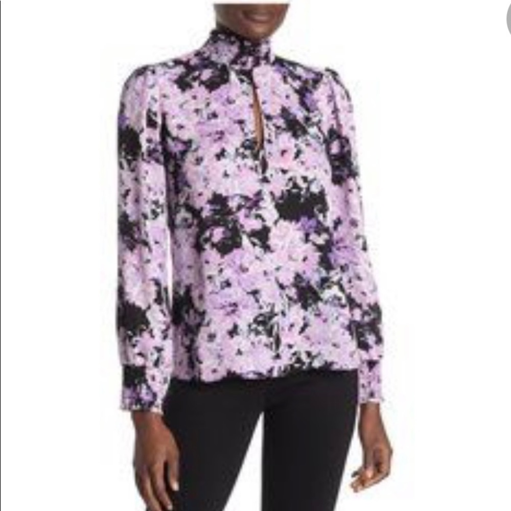 Socialite Floral Keyhole Neck Blouse